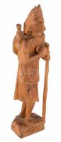 Távol-keleti faragott bölcs figura szobor. 31 cm