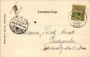 1903 Igló, Zipser Neudorf, Spisská Nová Ves; Állami tanítóképző. Matz G. kiadása, szecessziós-virágo...