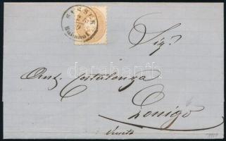 1864 15kr levélen / on cover "SISSEK / Bahnhof" - Lonigo