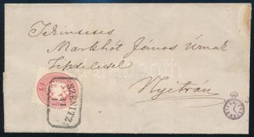 ~1865 5kr levélen / on cover "SZENITZ" - Nyitra