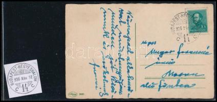 1936 "BUDAPEST-HEGYESHALOM / C 14 C"