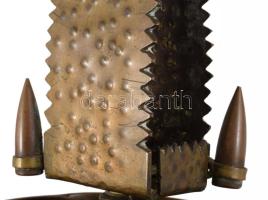 II. világháborús frontmunka töltényhüvely hamutartó, réz. 12 cm