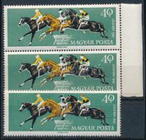1961 Lósport I. 40f ívszéli pár a lovak alatt a barna szín elcsúszásával + támpéldány