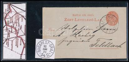 1891 "BUDAPEST-GRAZ / 54 SZ."