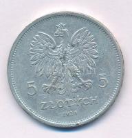 Lengyelország 1928. 5Zl Ag "Nike" T:VF patina, ph. Poland 1928. 5 Złotych Ag "Nike" C:VF patina, edge error Krause Y#18