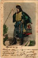 1901 Csikós, magyar folklór / Hungarian folklore. Lederer &amp; Popper Serie XVI. Nro. 211. (lyukak / pinholes)