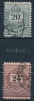 1881-1889 20kr + 24kr sztereotip bélyeg keskenyre fogazva