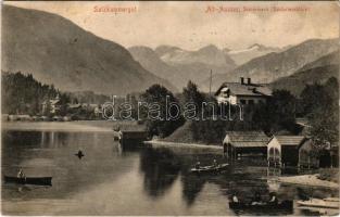 1906 Altaussee (Steiermark), Salzkammergut / lake with rowing boats (wet damage)