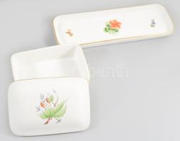 Herendi hecsedli mintás doboz 10x13 cm + tálka 23 cm