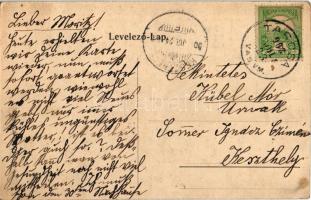 1908 Tarcsa, Bad Tatzmannsdorf; Gyógyudvar, Colonnade. Fischer Adolf kiadása / spa