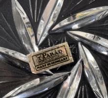 6 db parádi kristály poháralátét, hibátlan, jelzett d: 9 cm