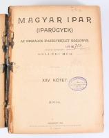 1904 Magyar Ipar (Iparügyek), az Országos Iparegyesület Közlönye XXV. kötet, félvászon kötet, széteső állapotban