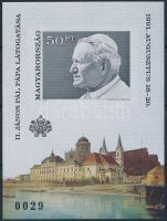 1991 II. János Pál pápa magyarországi látogatása vágott blokk (7.000)