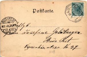 1902 Linz, Landstrasse / street view, tram, notary's office, shops (EM)