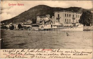 1906 Gardone Riviera, Imbarcadero / pier, "BALDO" steamship (tear)