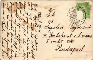 1915 Újzichyfalva, Zichyfalva, Plandiste; községháza, római katolikus templom. Rieger János kiadása ...