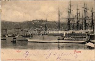 1903 Fiume, Rijeka; Hafen / port, steamship (r)