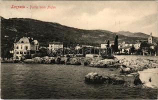 1908 Lovran, Laurana, Lovrana; Partie beim Hafen / port, villa (fl)