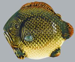 Gránit halas tál. Fajansz, jelzett, hibátlan 28 cm