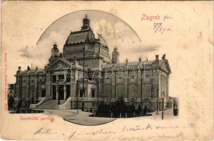 1901 Zagreb, Zágráb; Umjetnicki pavillon / art museum (vágott / cut)