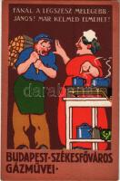 Budapest Székesfőváros Gázművei. Fánál a légszesz melegebb János! Már kelmed elmehet! / Hungarian Ga...