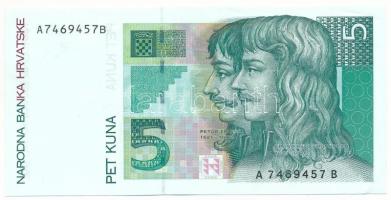 Horvátország 1993. 5K "A7469457B" T:AU sarokhajlások Croatia 1993. 5 Kuna "A7469457B" C:AU corner folds Krause 28.