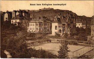 1918 Budapest XI. Budai Szent Imre Kollégium a Fehérvári úton (ma Bartók Béla út 17-19.), teniszpálya, villa (EK)