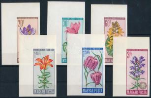 1966 Természetvédelem (I.) - Virág (VII.) ívsarki vágott sor (5.000) (60f rozsdafolt / stain)