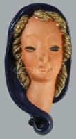 Goebel-Bieber art deco női fali maszk. Kézzel festett, jelzett, hibátlan 25 cm