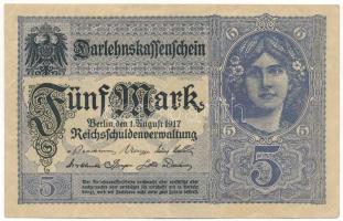 Német Birodalom 1917. 5M "Y 19339346" T:F szép papír
German Empire 1917. 5 Mark "Y 1...