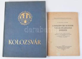 Kolozsvár. Egy magyar város ezer esztendeje. Szerk.: Makkai László és Vásárhelyi Z. Emil. Kolozsvár, 1942., Kolozsvár város kiadása, (Athenaeum-ny.), 162 p. Egyetlen kiadás. Az Erdély visszatérésének alkalmából kiadott tematikus városmonográfia Kolozsvár évszázadainak történetét követi nyomon, a román időszakot is beleértve, ezen kívül méltatja Kolozsvár szellemi, tudományos, művészeti és építészeti potenciálját. A kötet elején Horthy Miklós ünnepi beszéde, végén Tamási Áron rövid ünnepi publicisztikája. A 99. oldaltól fotómelléklet. A kötet 1944-ben német nyelven is megjelent. Kiadói aranyozott, illusztrált kiadói egészvászon-kötésben, kopott borítóval, a gerincen apró sérüléssel. + Rajty Tivadar: A kolozsvári egyetem vállalatgazdasági intézete. Vállalatgazdasági Könyvtár 1. Kolozsvár, 1942, M. Kir. Ferenc József Tudományegyetem Közgazdaságtudományi Karának Vállalatgazdasági Intézete, 43+1 p. Kiadói papírkötés, a borítón kis sérüléssel.