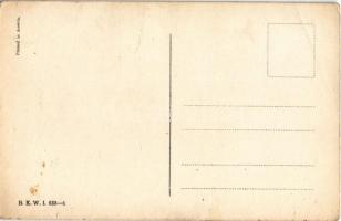 Girl with Dachshund dog puppies. B.K.W.I. 633-4. unsigned August Patek (?) (EB)