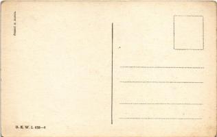 Girl with Dachshund dog puppies. B.K.W.I. 633-6. unsigned August Patek (?) (EK)