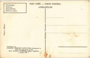 Vízicserkész. A Magyar Cserkészszövetség kiadása / Hungarian boy scout art postcard, seascout s: Már...