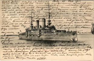 1903 SMS HABSBURG Osztrák-Magyar Haditengerészet Habsburg-osztályú pre-dreadnought csatahajója / SM ...