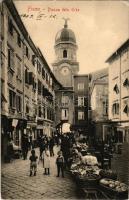 1909 Fiume, Rijeka; Piazza delle Erbe / market, shops. Stengel &amp; Co. (EB)