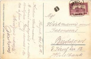 1925 Szeged, Első Bélyeghét Szegeden 1925. április 7-14. Főposta épülete, Múzeum, ahol a kiállítást ...