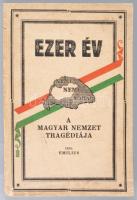 Emilius: Ezer év vagy a magyar nemzet tragédiája. [Színmű.] Harminckét képben. Színre alkalmazta, zenéjét szerezte és az énekek szövegért írta: Török I. Lajos. Történelmi bevezetést összeáll.: Kántor E. Ödön. Sárvár, 1929, Dr. Kántor E. Ödön, 208 p. Egyetlen kiadás. Kiadói papírkötés, foltos borítóval, a gerincen kis sérüléssel.