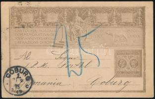 1895 Emlék képeslap Róma felszabadulásának 25. évfordulójára, "ROMA" - COBURG"