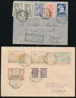 1933 + 1948 2 db levél Görögországból Olaszországba küldve