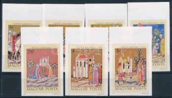 1971 Képes krónika (I.) ívszéli vágott pár (4Ft betapadás / gum disturbance)