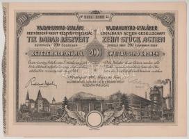 1907. Budapest "Vajdahunyad-Gyalári Helyi - Érdekű Vasút Részvénytársaság" részvénye 200K-...