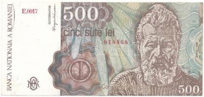 Románia 1991. 500L "E.0017 010868" T:F szép papír Romania 1991. 500 Lei "E.0017 010868" C:F fine paper Krause 98.