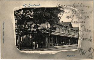 1902 Dombóvár, Újdombóvár; Pályaudvar, vasútállomás. Bruck Sándor kiadása (fa)