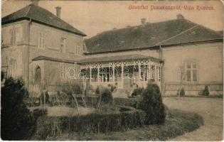 1908 Dunakeszi, Reeves villa + "BUDAPEST - GALÁNTA - ODERBERG 362 B" vasúti mozgóposta bél...