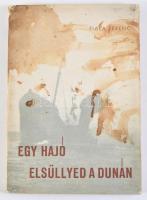 Fiala Ferenc: Egy hajó elsüllyed a Dunán. München, 1960, Mikes Kelemen Kör, 142 p. Emigráns kiadás. Fiala Ferenc (1904-1988) újságíró, szerkesztő. A magyarországi nemzetiszocialista mozgalom kezdeményezője, a Nyilaskeresztes Párt sajtóügyeinek irányítója. 1944-ben a Nyilaskeresztes Párt - Hungarista Mozgalom sajtófőnöke, az Összetartás című lap szerkesztője, a Pesti Újság és a Magyarság politikai főmunkatársa és vezércikkírója.  1946-ban a Népbíróság mint háborús bűnöst golyó általi halálra ítélte, amit később életfogytiglani fegyházra változtatták, mivel emberséges magatartását zsidó tanúk igazolták. Majdnem 12 évet töltött börtönben, ahonnan 1956 októberében szabadították ki szabadságharcosok.  Kiadói papírkötés, foltos borítóval.