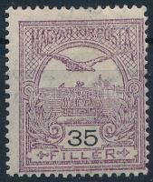 1913 Turul 35f fekvő vízjellel, falctalanított / hing removed (80.000)