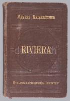 Riviera. Südfrankreich, Korsika, Algerien und Tunis. Meyers Reisebücher. Leipzig-Wien, 1902, Bibliographisches Institut,XII+416+55p. 5. kiadás. 24 térképpel és 30 városrszlettel Kiadói aranyozott egészvászon kötés, márványozott lapélekkel. / Linen binding, in German