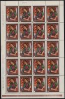 1974 Czóbel Béla hajtott teljes ív (tollal írt évszám az ívszélen, betapadás az ívszélen / damaged margin)