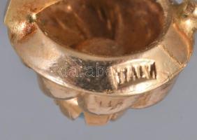 Arany (Au) fülbevaló pár, türkizzel, olasz, fémjel nélkül, bruttó 1,96g